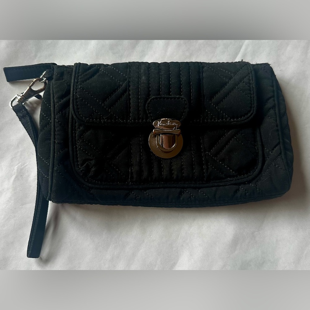 Vera Bradley Black Quilted Wristlet
